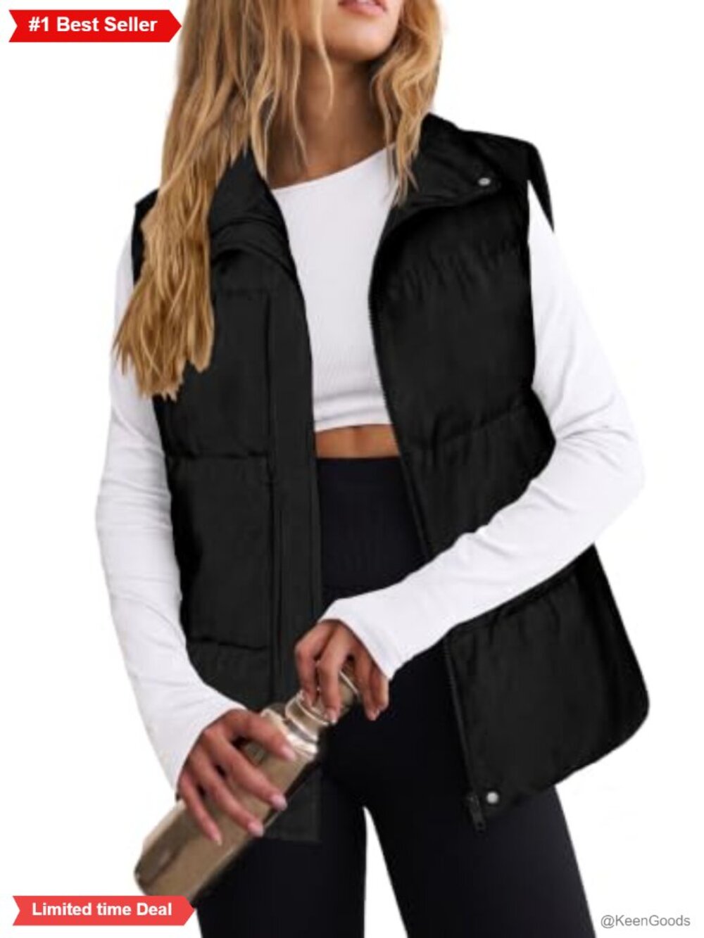Zeagoo Women's Lightweight Puffer Vest Sleeveless Zip Up